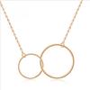 Double Circle Necklace S925 Sterling Silver Double Ring Circle Popular Necklace Accessories