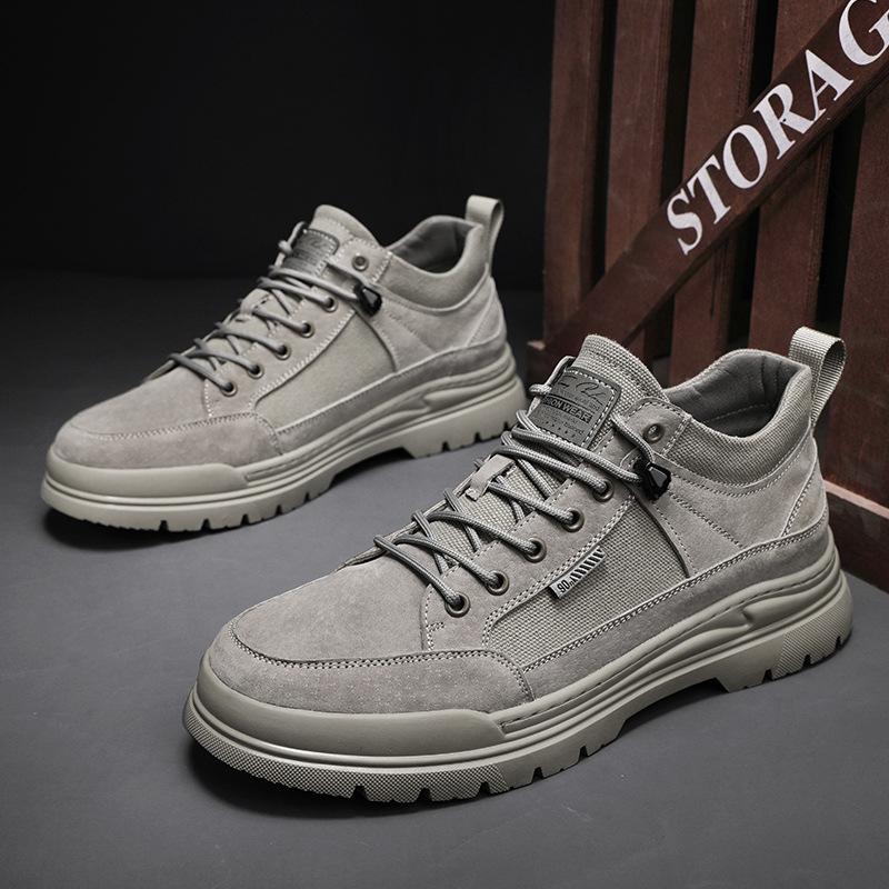 Autumn and winter men's sports and leisure shoes versatile canvas shoes trendy shoes board shoes green retro men's shoes tooling