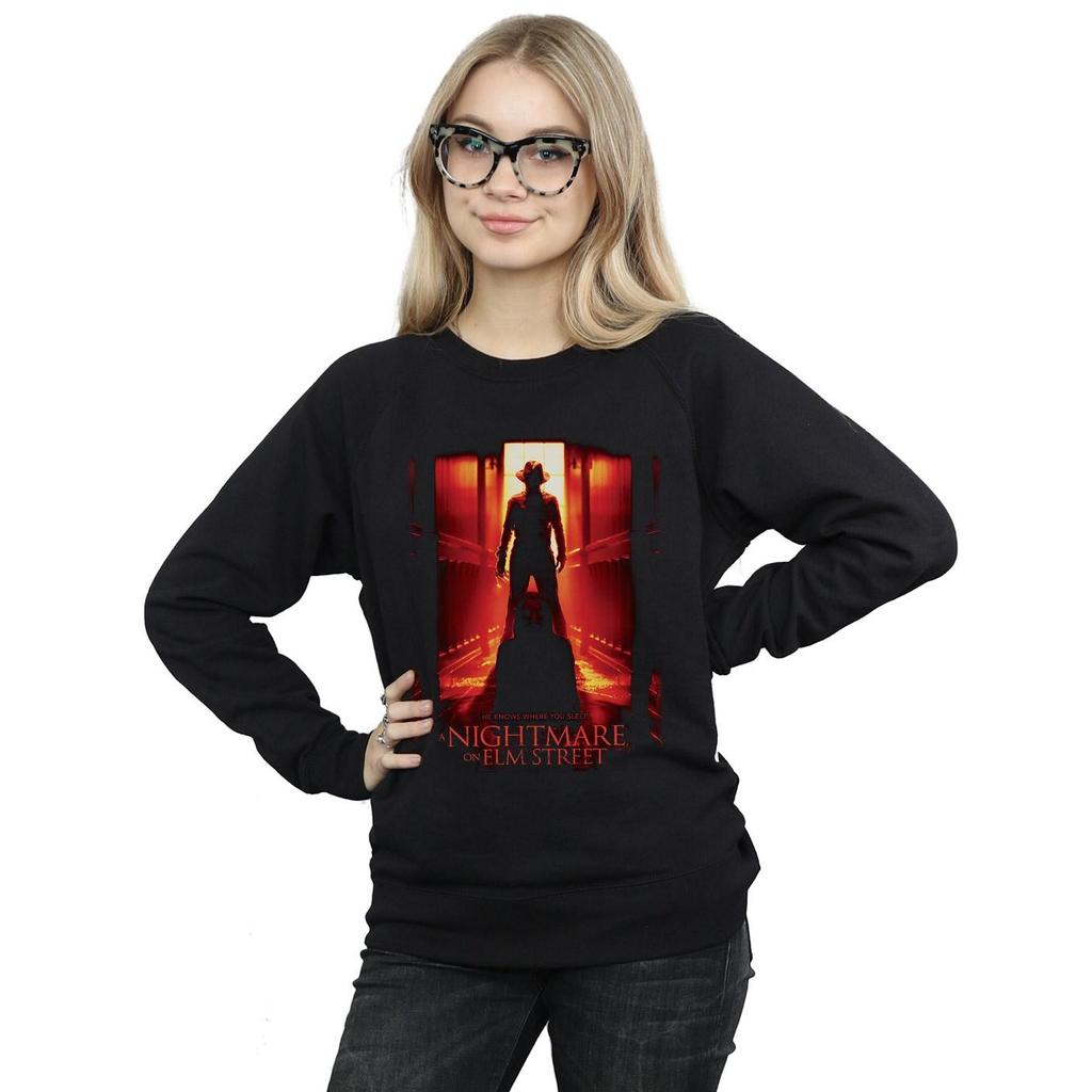 A Nightmare On Elm Street Womens/Ladies He Knows Where You Sleep Sweatshirt