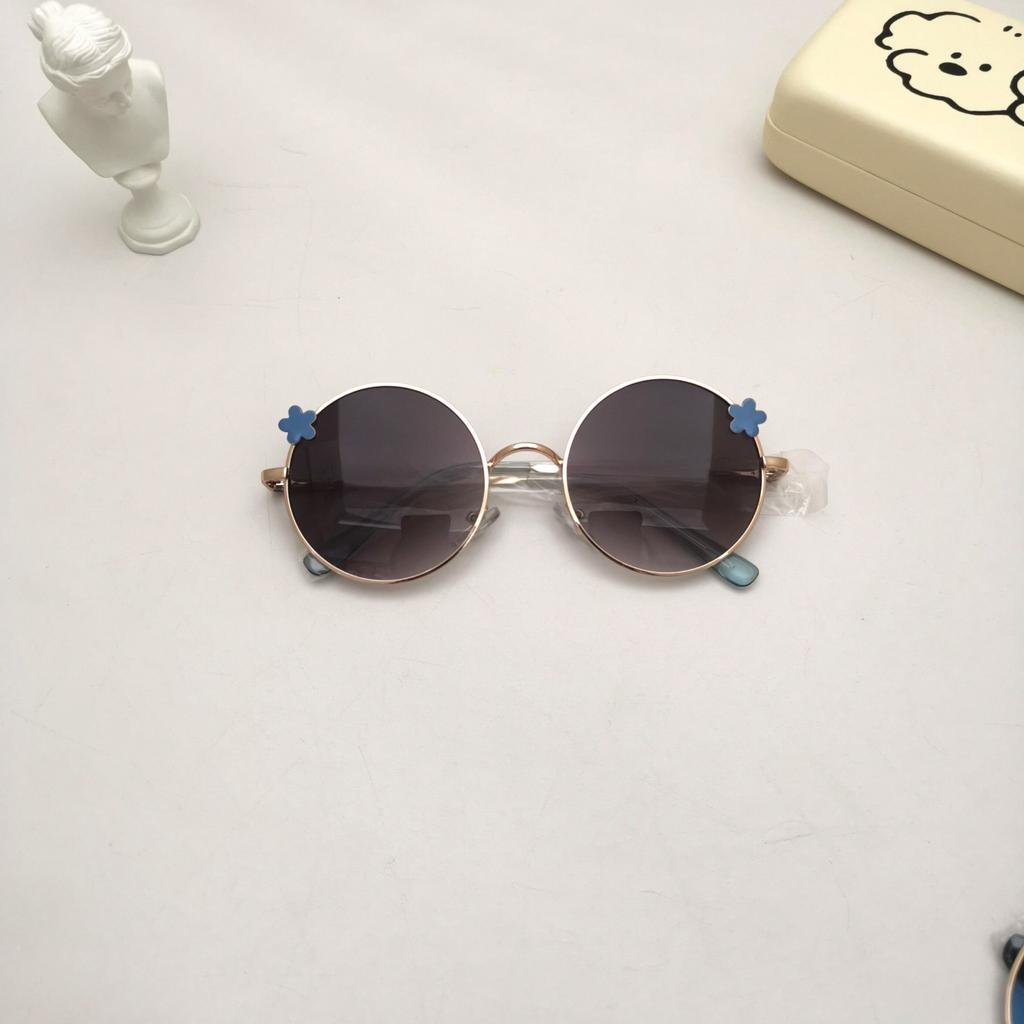 Детские солнцезащитные очки с защитой от ультрафиолета в ретро-металлической круглой оправе, персонализированные солнцезащитные очки, милые круглые очки с изображением маленького тигра