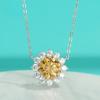 D цвет 1CT сертифицированный белый/желтый муассанит стерлингового серебра 925 пробы кулон с подсолнухом для женщин блестящий драгоценный камень милое ожерелье ювелирные изделия