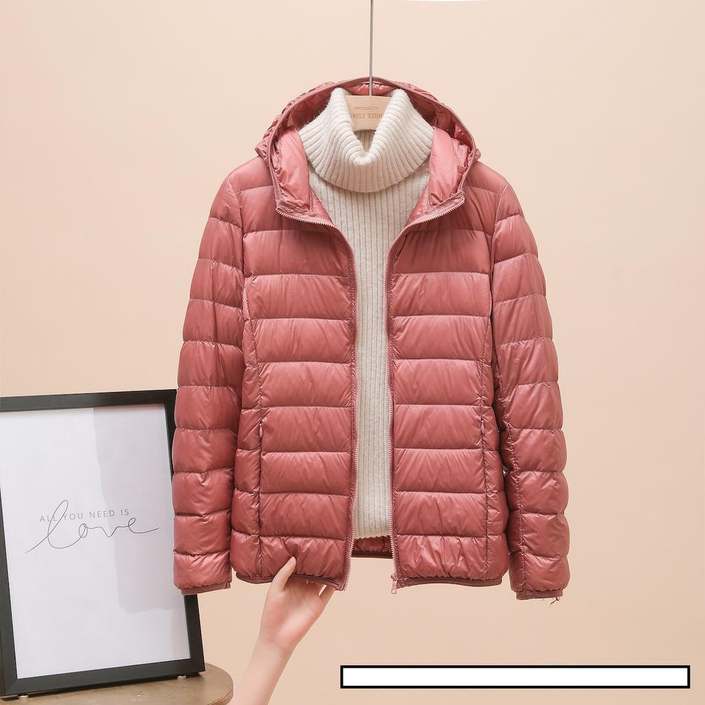 Модная женская холодная куртка, женская зимняя легкая куртка на белом утином пуху, тонкая куртка-пуховик, портативное ветрозащитное пуховое пальто