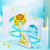 Kids Electric Small Duck Climbing Stairs Toy DIY Track Slide Stairs Coaster Toys Playful Ducks Roller Coaster Toy with Music & Light (9PCS Duck)