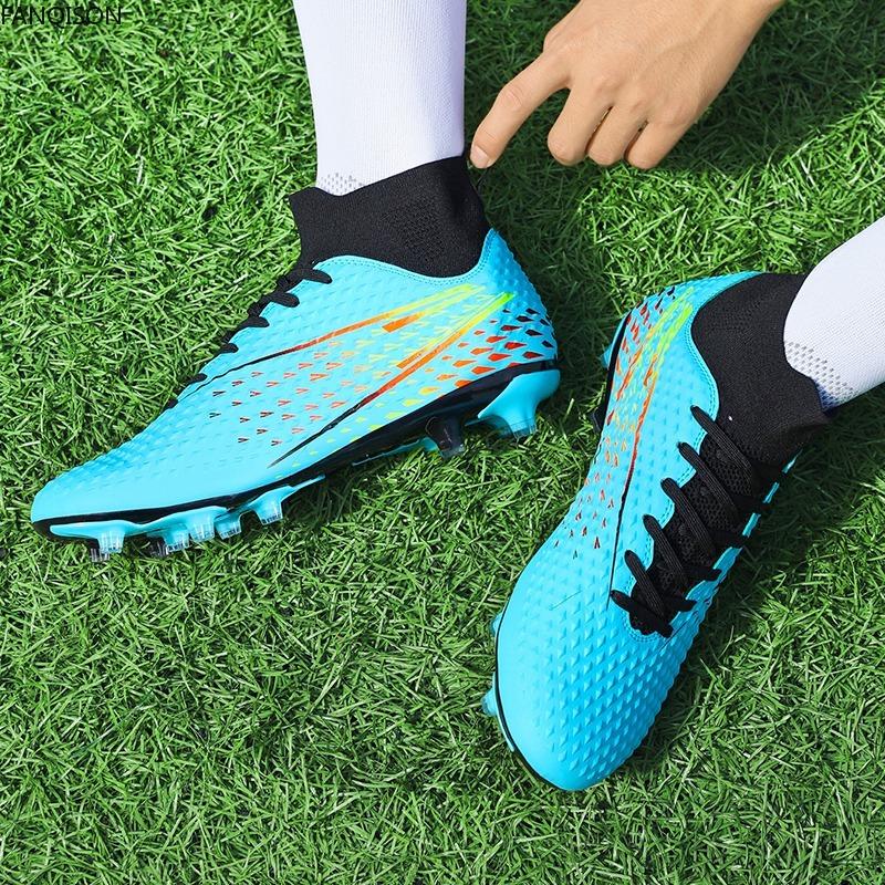 31-46 мужские высокие футбольные бутсы большого размера с длинными ногтями, противоскользящие детские футбольные бутсы из термопластичной резины с искусственным газоном