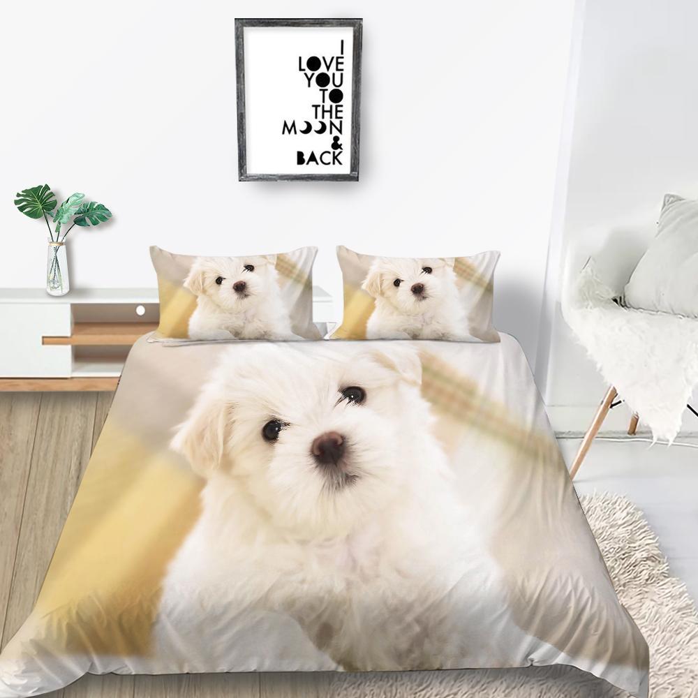 Новая мода, чехол для постельного белья для собак, костюм с рисунком домашних животных, домашний текстиль, комплект постельного белья, пододеяльник, роскошный комплект пододеяльников королевского размера
