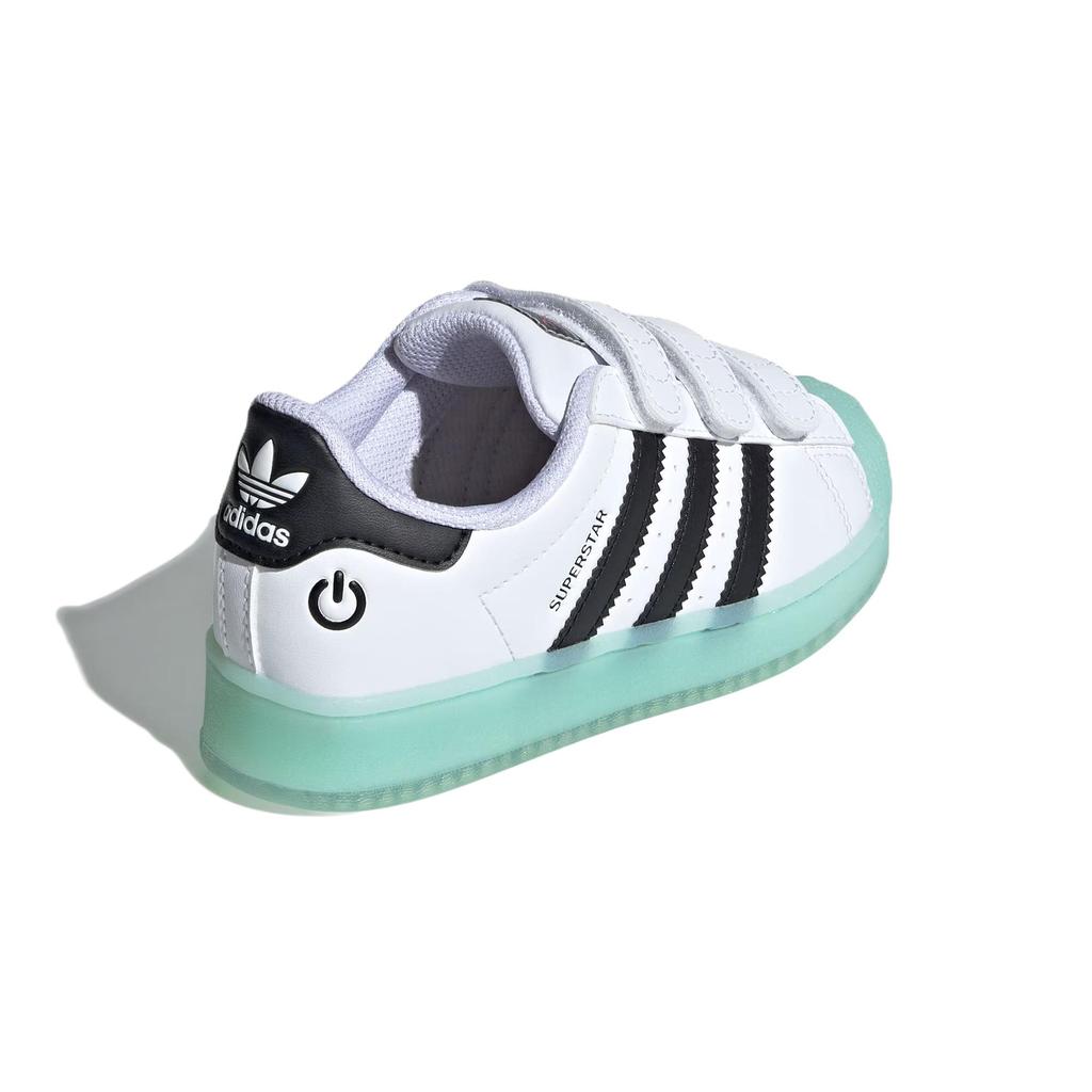 adidas Светодиодные фонари Superstar CF C - белые полувспышки Aqua Kids кроссовки Cloud-White Core-Black IG7004