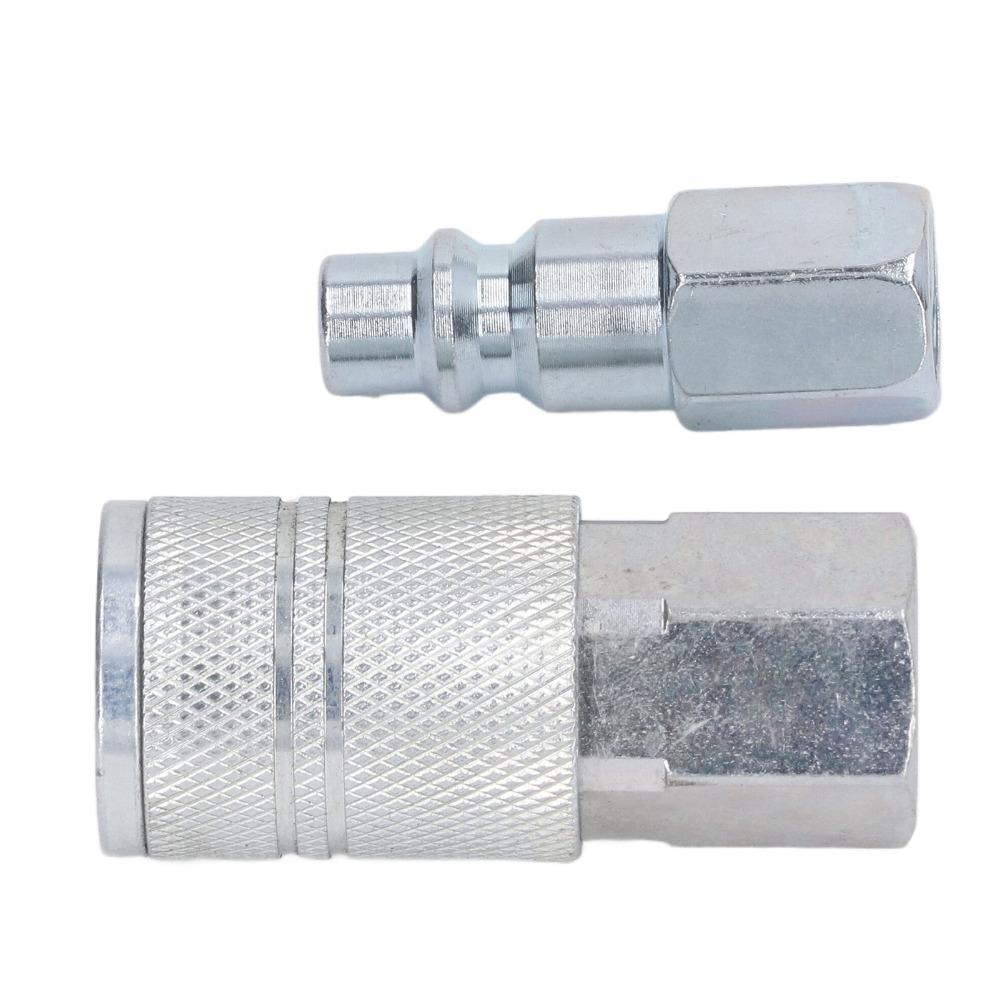4PCS Steel Industrial Air Coupler and Plug Kit Industrial and Automotive Air Tools