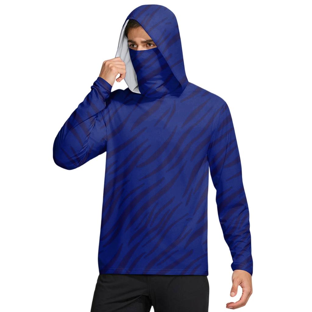 Мужская рубашка с маской Легкая с длинным рукавом Капюшон Для пеших прогулок Рыбалки Для выступлений