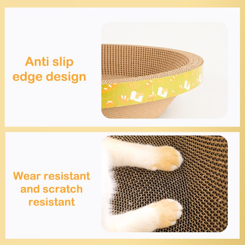 Круглая когтеточка для кошек, прочная чашеобразная подкладка для когтеточки для кошек, игрушки для кошек, гофрированная бумага, когтеточка для кошек высокой плотности, товары для животных