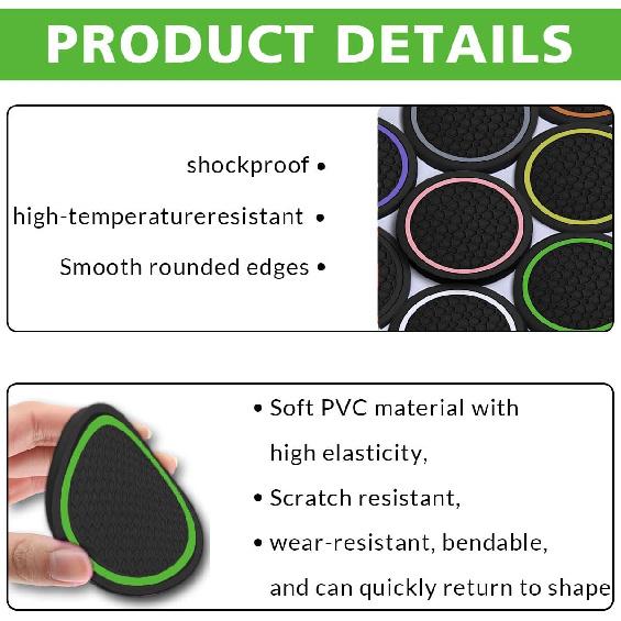 4PCS Car Cup Holder Coasters, Dustproof Automotive Interior Accessories Mat,2.75 Inch Non-Slip Ert Water Bottle Holder Pads, Universal For Vehicles,