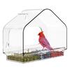 Transparent Acrylic Wall-Mounted Bird Feeder with Suction Cup - Outdoor Parrot Cage