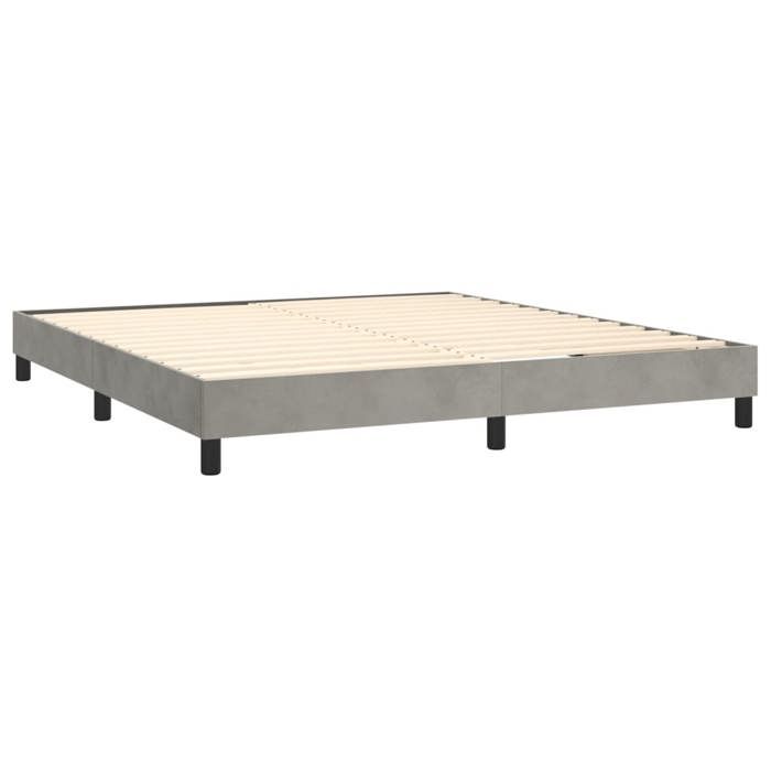 Maison Exclusive - Sommier à lattes de lit et matelas Gris clair 180x200cm Velours