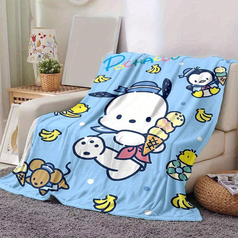 1pc Sanrio Adorable Pochacco Home Decor Blanket: Perfect Gift for Bedroom, Living Room, Travel, Camping, Car, Beach & Office Naps, Soft Flannel Throw