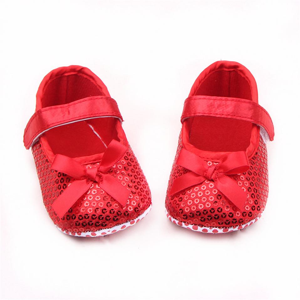 Baby Girl Shoes Spring Autumn Infant Toddler Pre-walker Shoes Bling Bow Princess Newborn Baby Soft