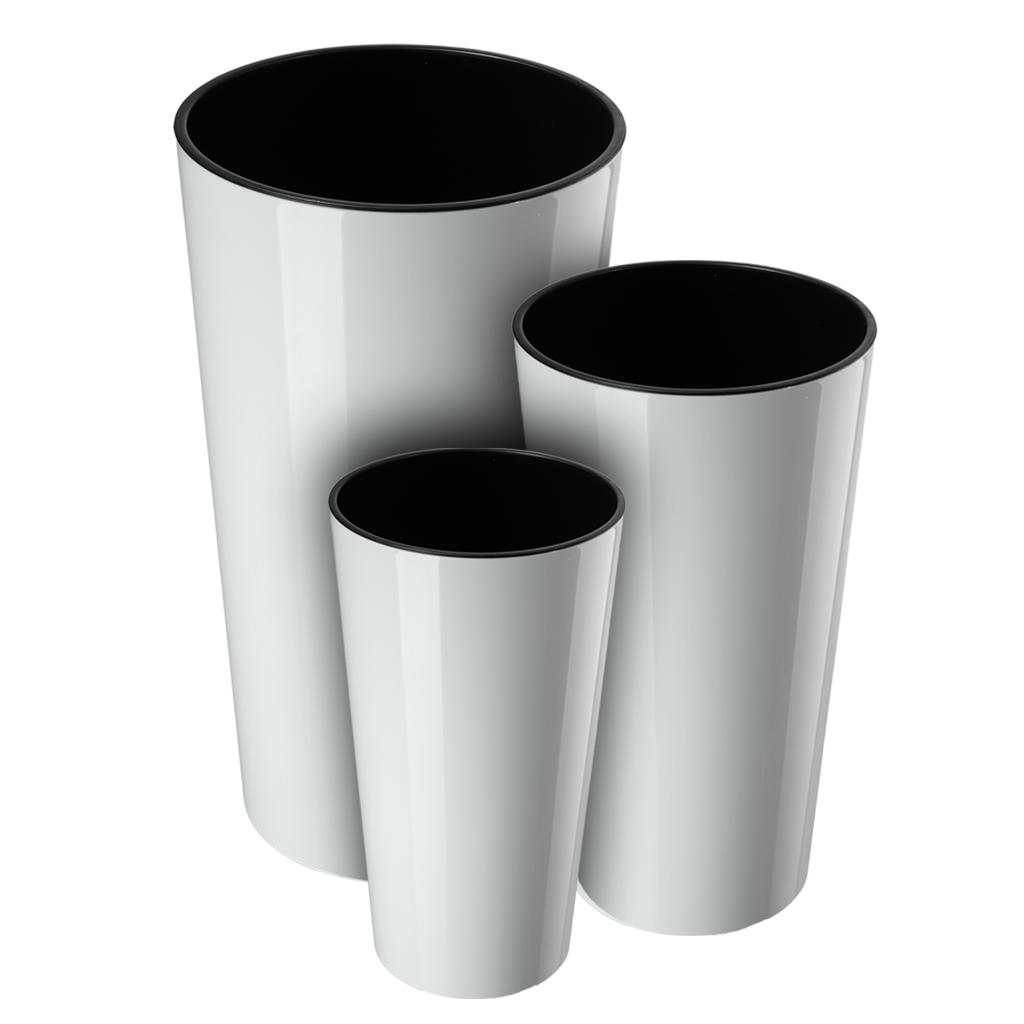 KADAX Doniczka Donica Na Kwiaty 26cm Osłonka Z Wkładem Kwietnik Plastikowa Biała