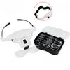 1Pc Head-mounted Magnifying Glass Five Different Magnification Lenses 2 LED Lights Maintenance Inspection