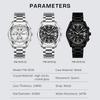 MARK FAIRWHALE FW-5078 Men's Quartz Chronograph Watch Metal Band 3ATM Waterproof Luxury Fashion Wristwatch