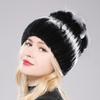 Пушистая зимняя шапка из натурального меха, шапка из натурального меха кролика рекс, теплая шапка, женская вязаная шапка, 100% натуральный мех