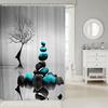 Шторка для душа Zen Spa Шторка для ванны Zen Stone для мальчиков, девочек, подростков Декор Дерево Набор шторок для душа в ванную Сине-белый Детский