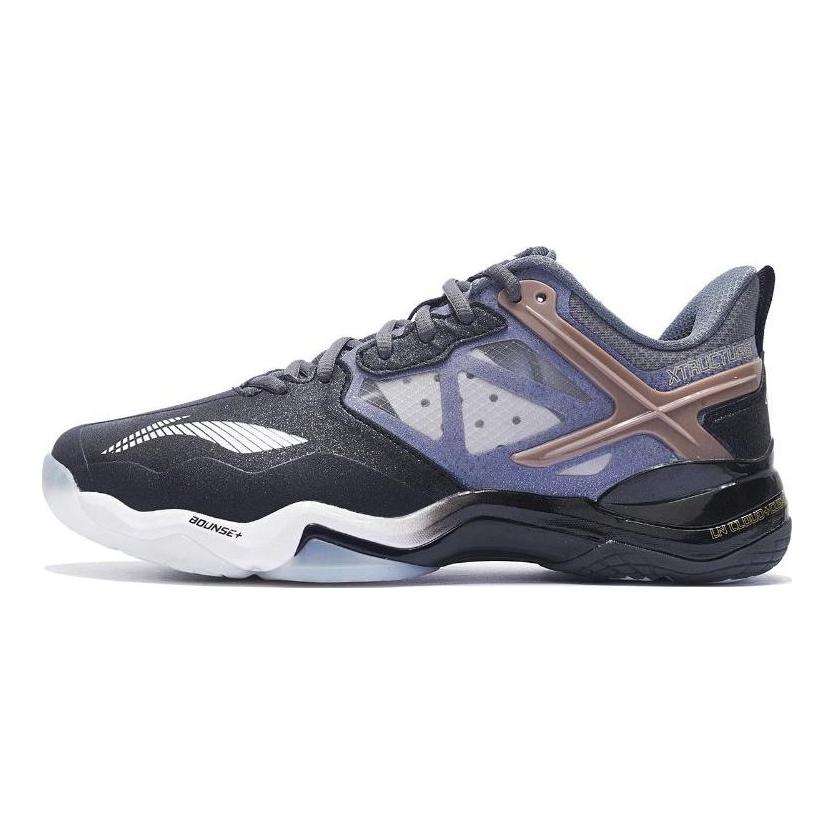 Li Ning Sonic Boom OP мягкие удобные нескользящие дышащие амортизирующие низкие кроссовки для бадминтона мужские туфли черные серые золотые AYZQ009-6