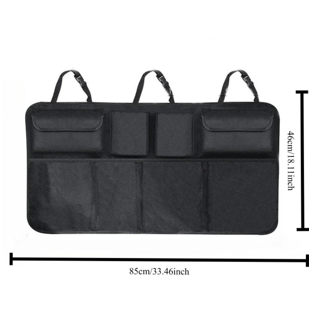 8 Pockets Hanging Backseat Trunk Organizer Durable Cargo Storage Bag For Tools Emergency Kits