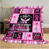 1PC Breast Cancer Awareness Pink Ribbon Throw Blanket Soft Comfortable All Seasons Perfect Sofa Office Travel Home Gift Idea