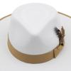 Wide Brim Fedora Hats for Womens Men Feather Bands Top Hat Felt Panama Hat for Winter Autumn for Autumn Winter