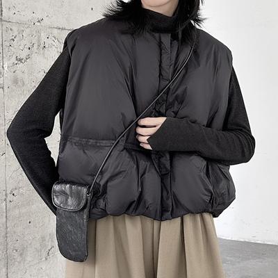 Зимний укороченный повседневный простой безрукавный костюм для хлеба, свободные теплые пальто