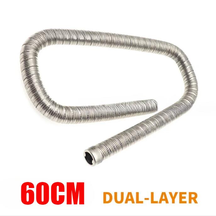 60cm-300cm 22/24mm Dual-layer Heater Exhaust Pipe Parking Heater Fuel Tank Exhaust Pipe Air Heater Tank For Car Air Diesels Heate