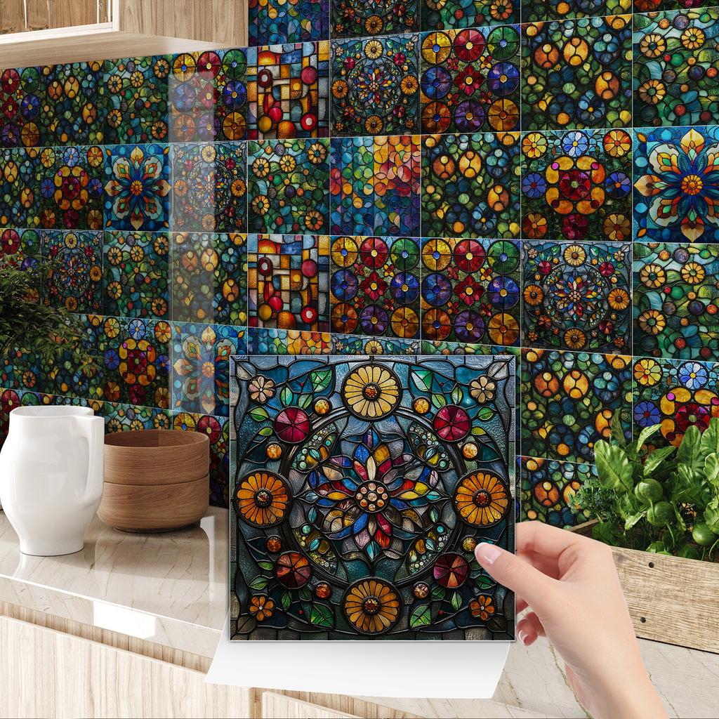 Wall Decorative Tile Art Pvc Crystal Wall Sticker Self-Adhesive Kitchen Waterproof And Oil-Proof Wallpaper Tile Sticker