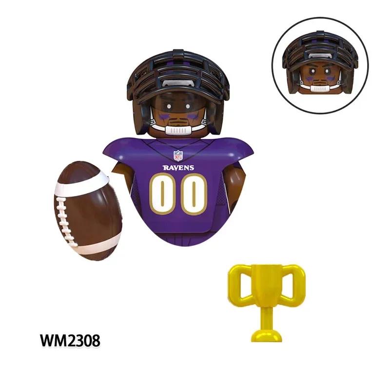 Usa Rugby Sport Player Set Buliding Blocks Chicago Bears Philadelphia Eagles England Patriots Mini Action Figure Bricks Toys