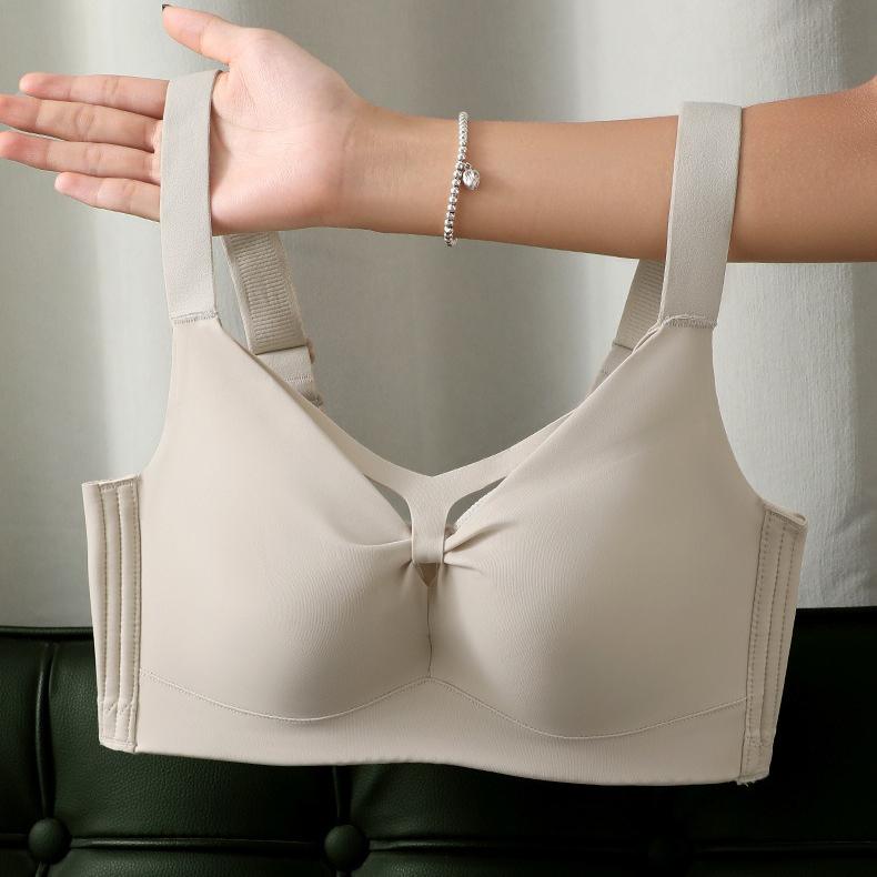 Бесшовный бюстгальтер Женский регулируемый собирающий бюстгальтер Большого размера Нижнее белье Женский красивый бюстгальтер с поддержкой спины и лифтинг-эффектом Защищающий от просвечивания бюстгальтер