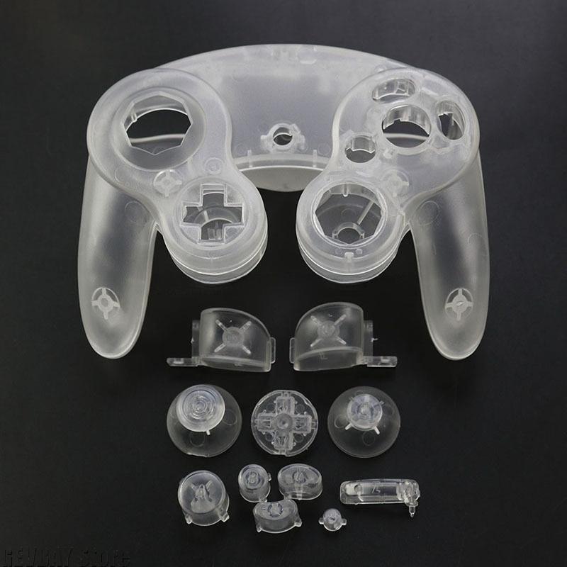 Transparent Clear Full Set Shell Housing with Buttons Mod Kit for GameCube NGC Controller DIY Custom Replacement Parts