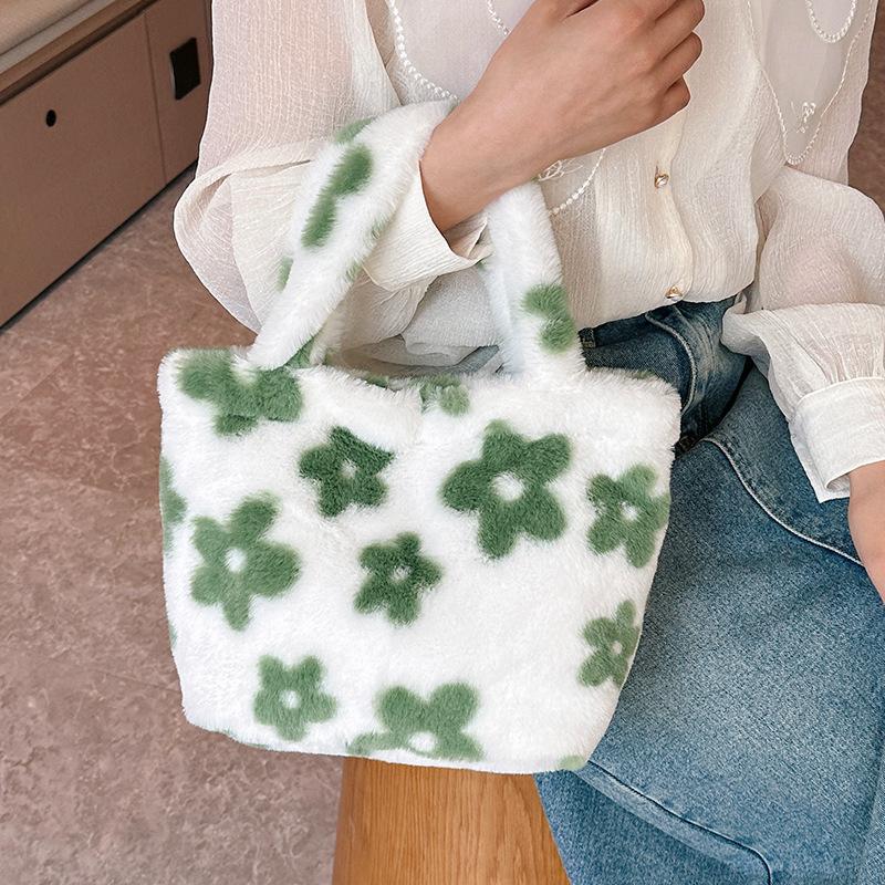 Большая вместительная плюшевая сумка, новый стиль, меховая сумка для переноски, простая сумка для девочек, милая плюшевая сумка, женская сумка