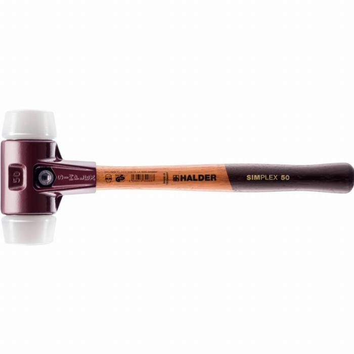 Киянка HALDER SIMPLEX Superplastique с корпусом из ковкого чугуна и деревянной рукояткой - D=50 мм - 3007.050