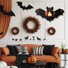 Хэллоуин Летучая мышь Настенная плавающая полка Искусственный кристалл Полка для дисплея Деревянный подсвечник