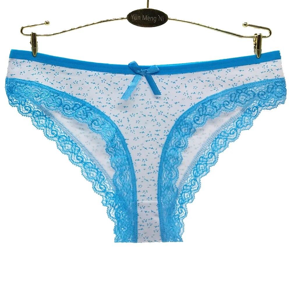 Женское нижнее белье, сексуальные кружевные трусики с цветочным принтом, женские трусики, трусы с низкой талией, хлопковое нижнее белье, 6 шт./компл.