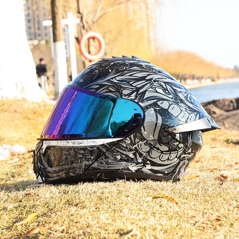 ORZ-958-Полностью откидывающийся мотоциклетный шлем, двойной визор, усиленный АБС-корпус, сертифицированный DOT, ударопрочный, снаряжение для безопасности мотоциклистов на открытом воздухе