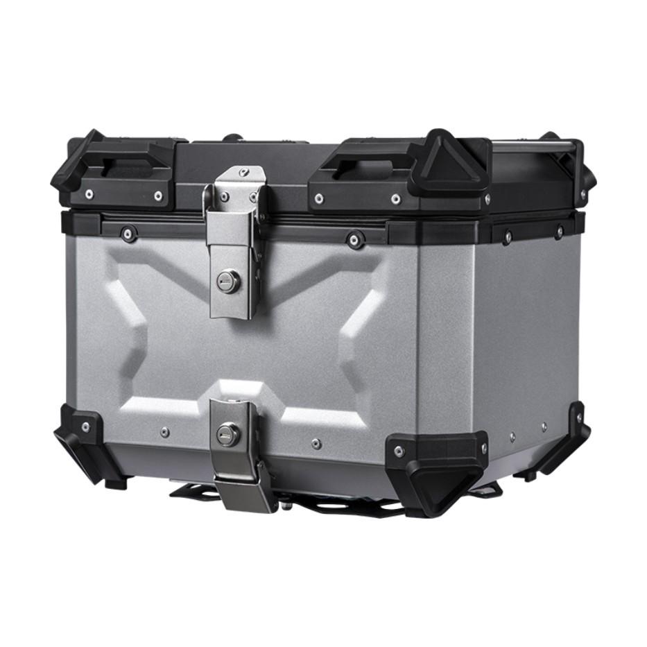 45L Multi-Capacity Aluminum Motorcycle Tail Box - Quick Release, Multiple Colors