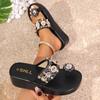 Women Slippers Summer Luxury Women Shoes Slides Women Jelly Flip Flops Wedge Beach Platform Slippers Designer Glitter Sandals