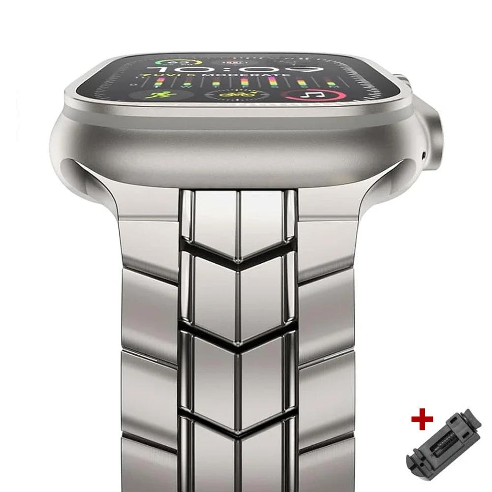 Титановый ремешок для Apple Watch Ultra 2 49 мм серии 10 46 мм 9 45 мм 42 44 мм Браслет Correa Strap для iWatch 10 ultra 8 7 6 5 4 se