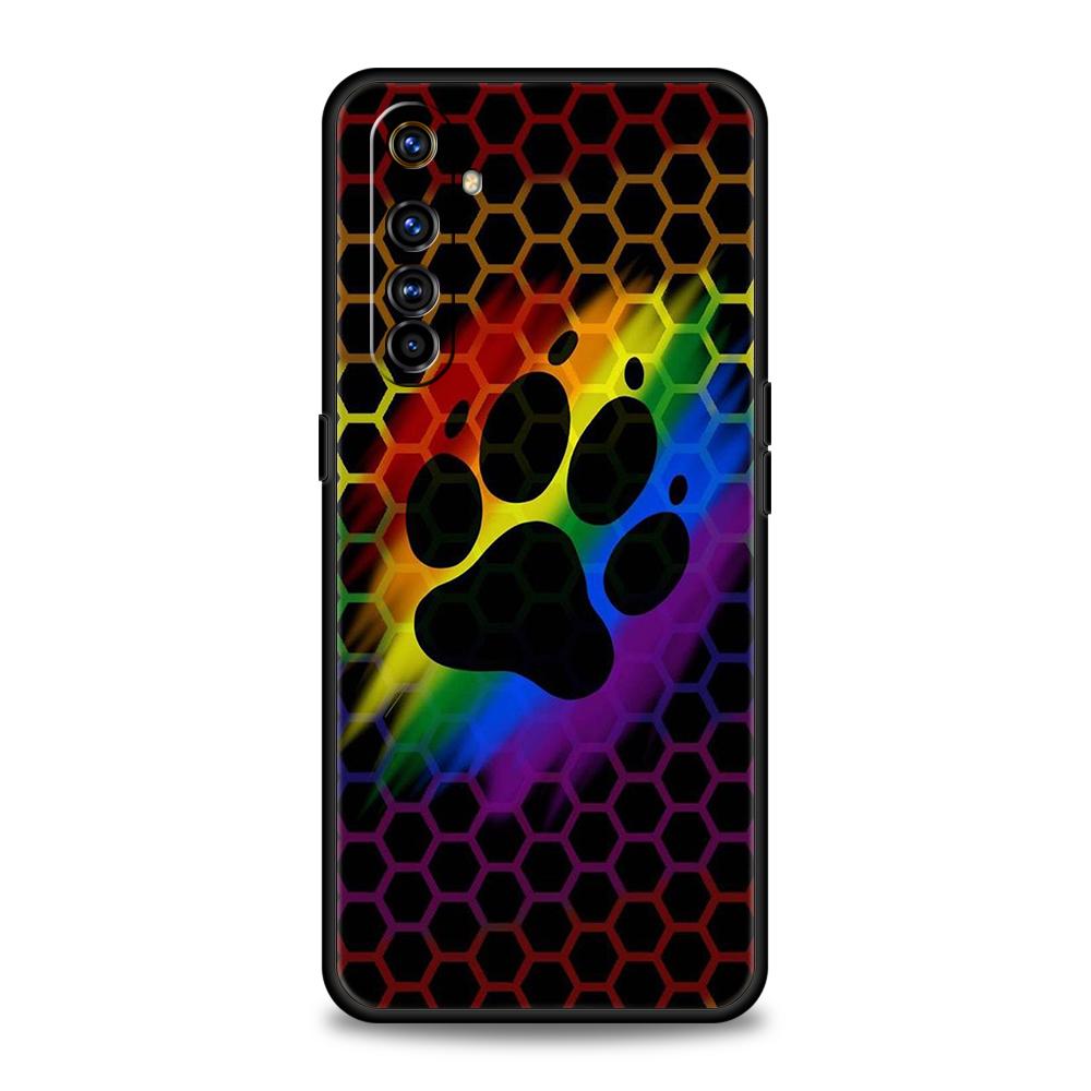 Милый Чехол для Телефона с Отпечатком Лапы Собаки для Realme 8 9 Pro Plus 8i 9i 6 7 GT2 C21 C25 C3 C11 11 Pro 5G Plus Ударопрочный Силиконовый Чехол