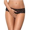 Elegant Obsessive Merossa Black Crotchless Panties - Size XXL