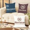 Fashion SSheratonS Hotels Cushion Cover Natural Linen Organic Fabric DoubleSided Printing Couch Pillow Covers Home Decor