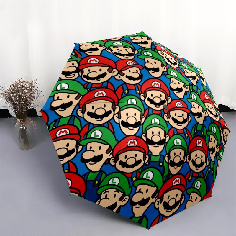 1 шт. Автоматический складной зонт с рисунком Super Mario, 8 спиц, портативный, складной, для путешествий, Рождественский, День рождения, Подарок