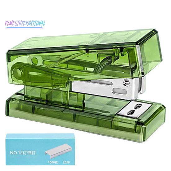 Stapler Transparent Labor-saving Flexible with Staples Book Order Plastic Mini Size Binder Desktop Stapler School Supplies