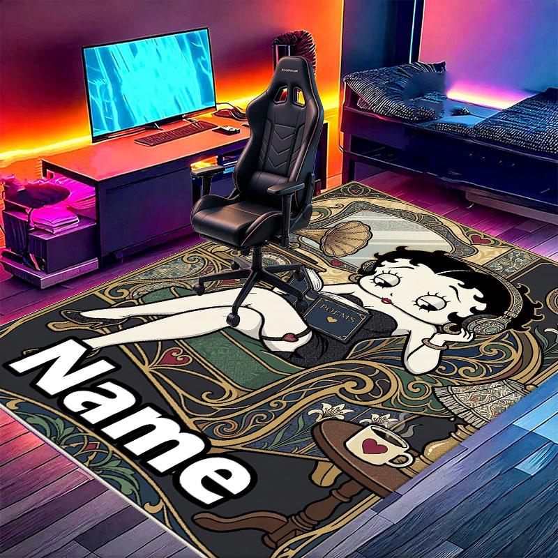 Custom Name Personalized Betty Boop Print Carpet, Versatile Home Decor Rug, for Playroom, Apartment, Balcony, Entryway, Hallway Gift