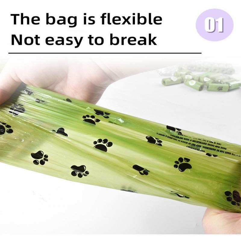 Biodegradable Pet Waste Bags Thickened Portable Printed Dog Poop Bags Eco-friendly Outdoor Pet Poop Pickup Bags with Organizer