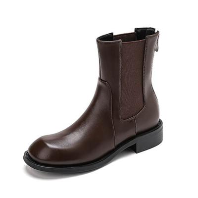 Микрофибра Осенне-зимняя обувь Низкий каблук Размер 43 Ботинки челси Сзади Однотонный Цвет Стиль преппи Ботильоны