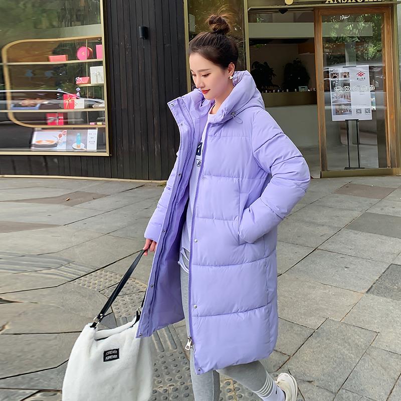 Женская осенне-зимняя куртка с воротником на шнурке и пуговицами, длинная парка на молнии, свободное теплое хлопковое пальто